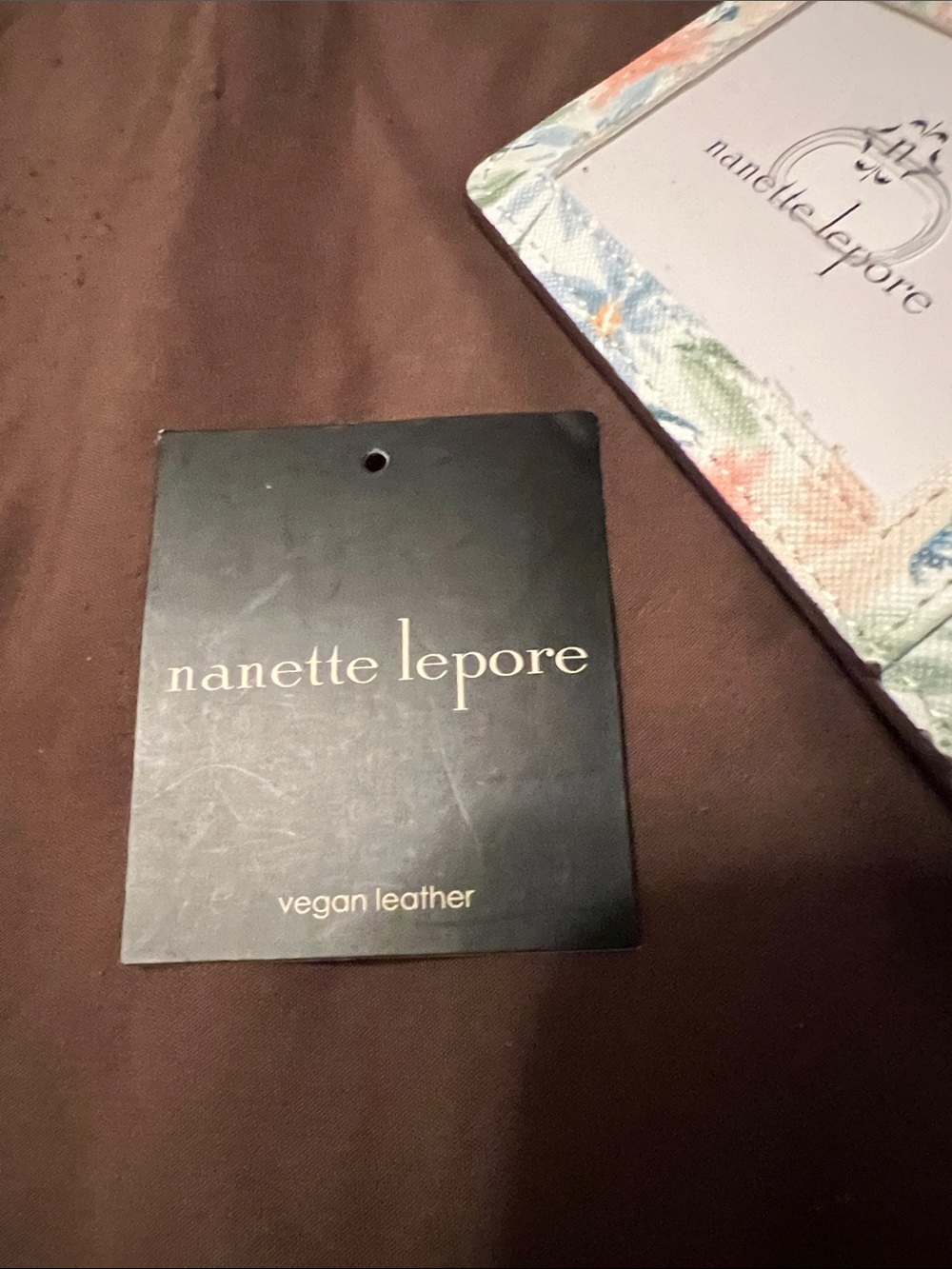 Nanette Lepore floral wristlet pouch in pastel peach, blue & green - Picture 5 of 6